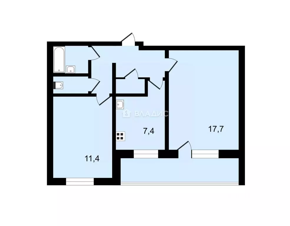 2-к кв. Владимирская область, Владимир ул. Василисина, 8 (49.0 м) - Фото 2