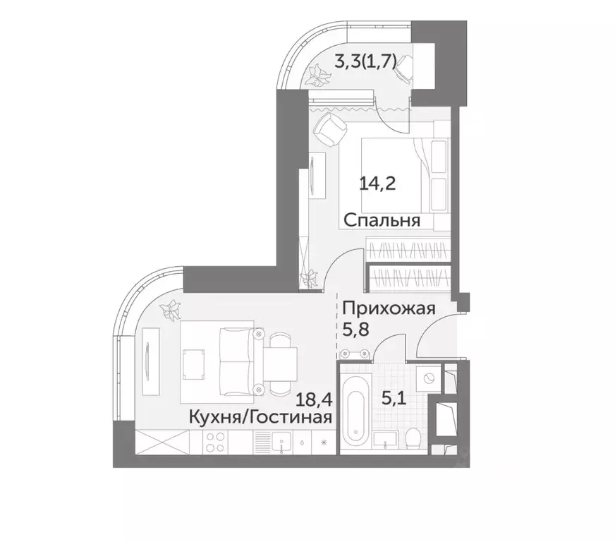 1-к кв. Москва ул. Вильгельма Пика, 1 (45.2 м) - Фото 0