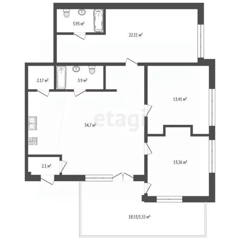 3-к кв. Адыгея, Майкоп Спортивная ул., 43 (95.2 м) - Фото 2