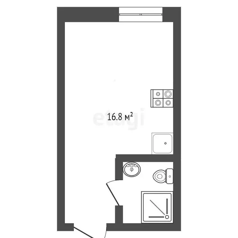 Квартира, студия, 16.8 м - Фото 1
