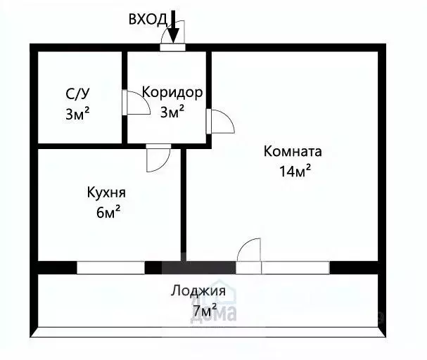 1-к кв. Томская область, Томск ул. Юрия Ковалева, 34 (25.9 м) - Фото 1