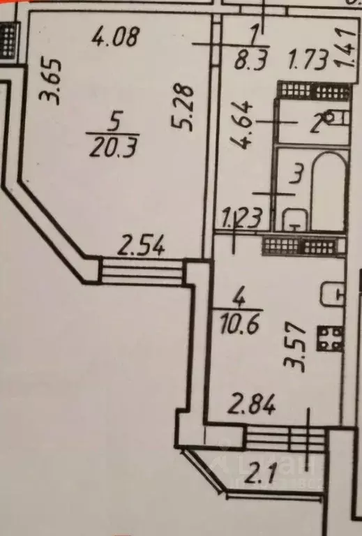 1-к кв. Санкт-Петербург ул. Орджоникидзе, 52 (43.5 м) - Фото 1