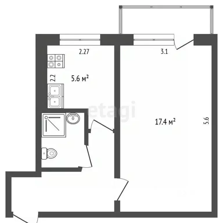 1-к кв. Камчатский край, Петропавловск-Камчатский Батарейная ул., 6 ... - Фото 1