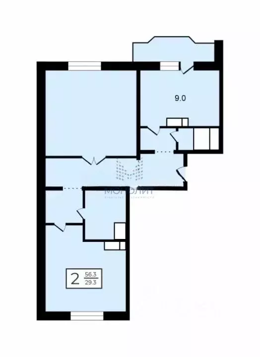 2-к кв. Москва 2-я Владимирская ул., 45 (56.3 м) - Фото 2