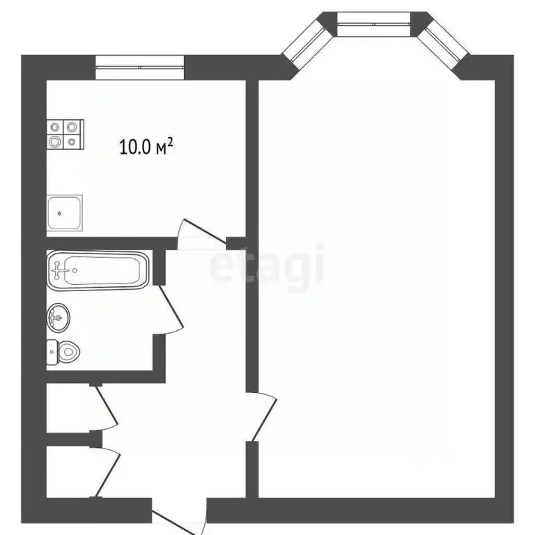 1-к кв. Ямало-Ненецкий АО, Новый Уренгой Юбилейный мкр, 1/2 (39.3 м) - Фото 2