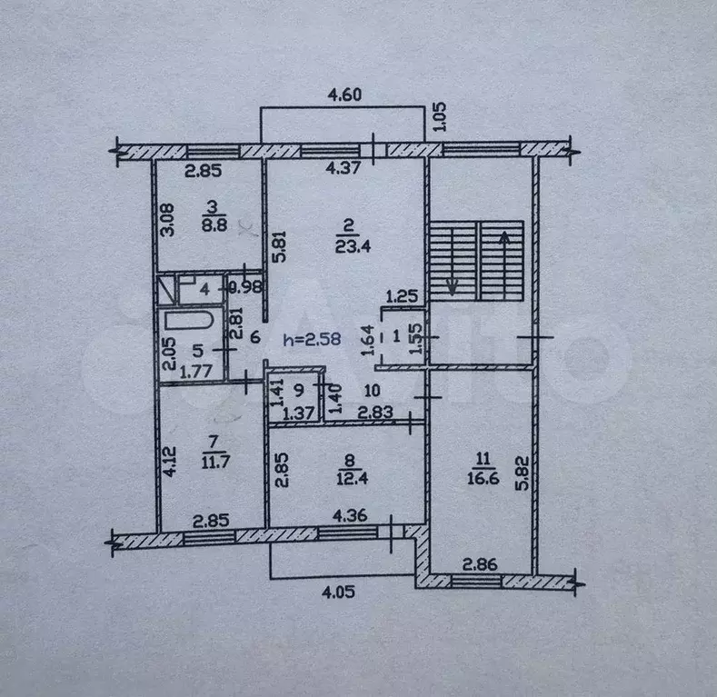 4-к. квартира, 92 м, 3/5 эт. - Фото 0