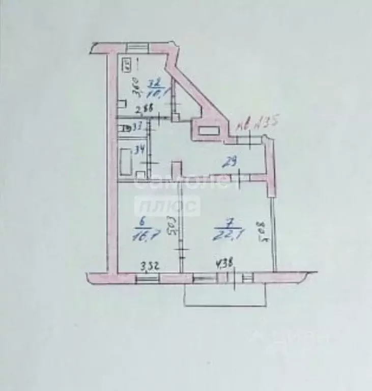 2-к кв. Курская область, Курск ул. Радищева, 52 (67.3 м) - Фото 1