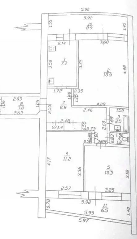 3-к кв. Краснодарский край, Анапа ул. Чехова, 4А (81.2 м) - Фото 2