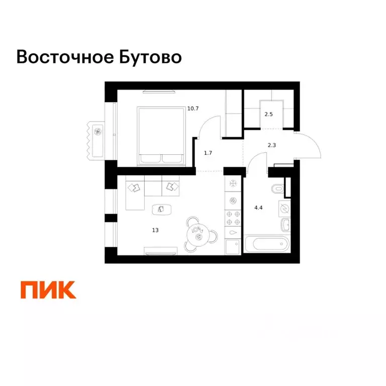 1-к кв. Московская область, Ленинский городской округ, Боброво пгт ... - Фото 1