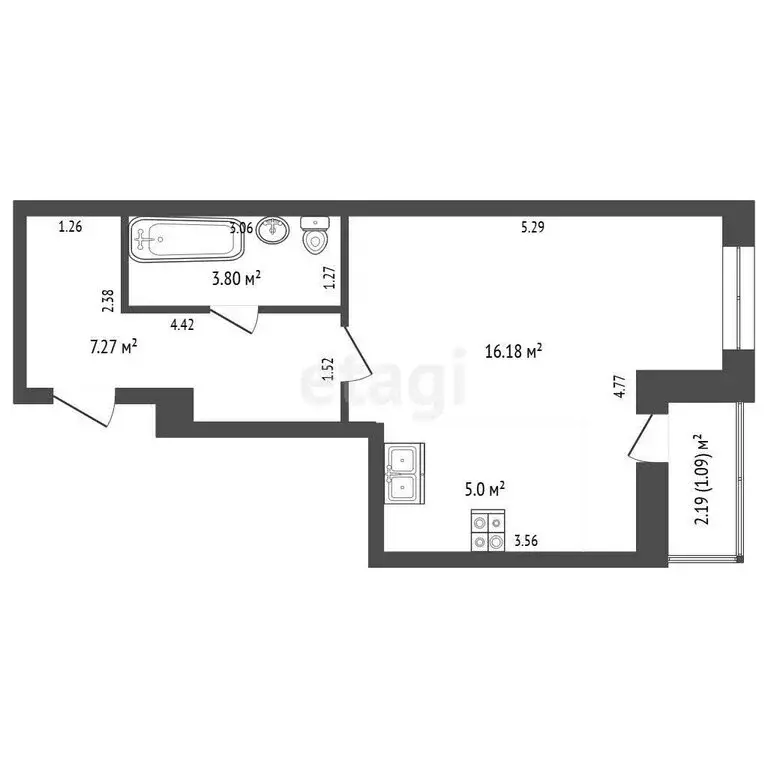 Квартира-студия: Пермь, улица Мира, 115Б (32.4 м) - Фото 0