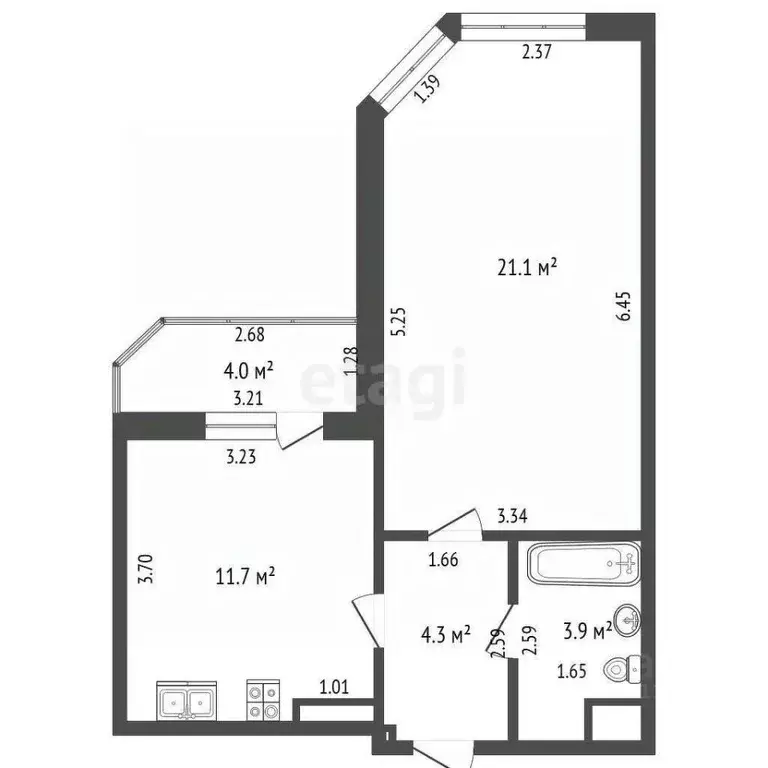 1-к кв. Краснодарский край, Анапа Владимирская ул., 154к1 (45.0 м) - Фото 1