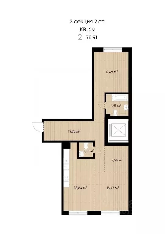 2-к кв. Иркутская область, Иркутск ул. Лебедева-Кумача, 25 (78.91 м) - Фото 1