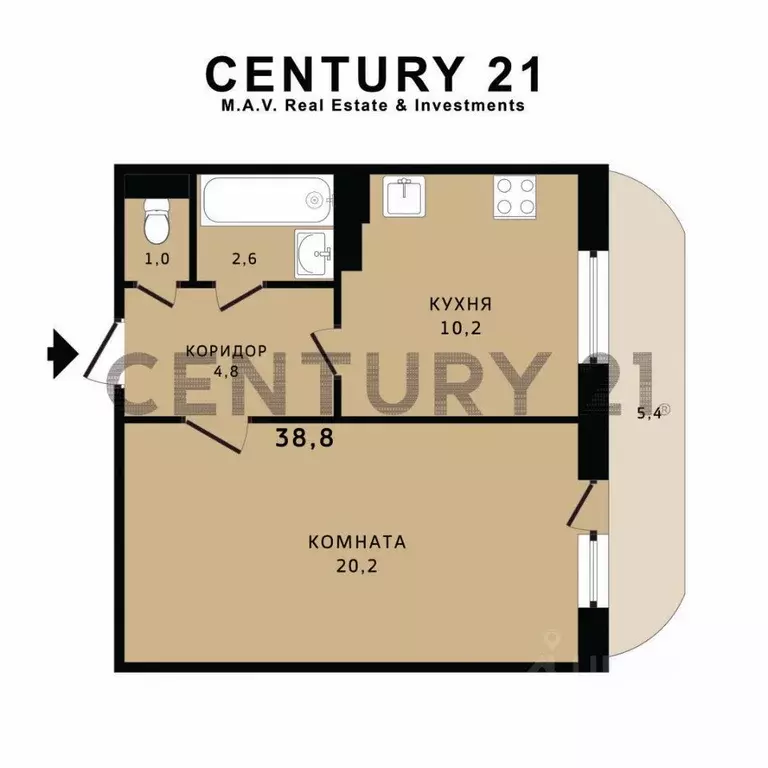 1-к кв. Санкт-Петербург Планерная ул., 19К1 (38.8 м) - Фото 2