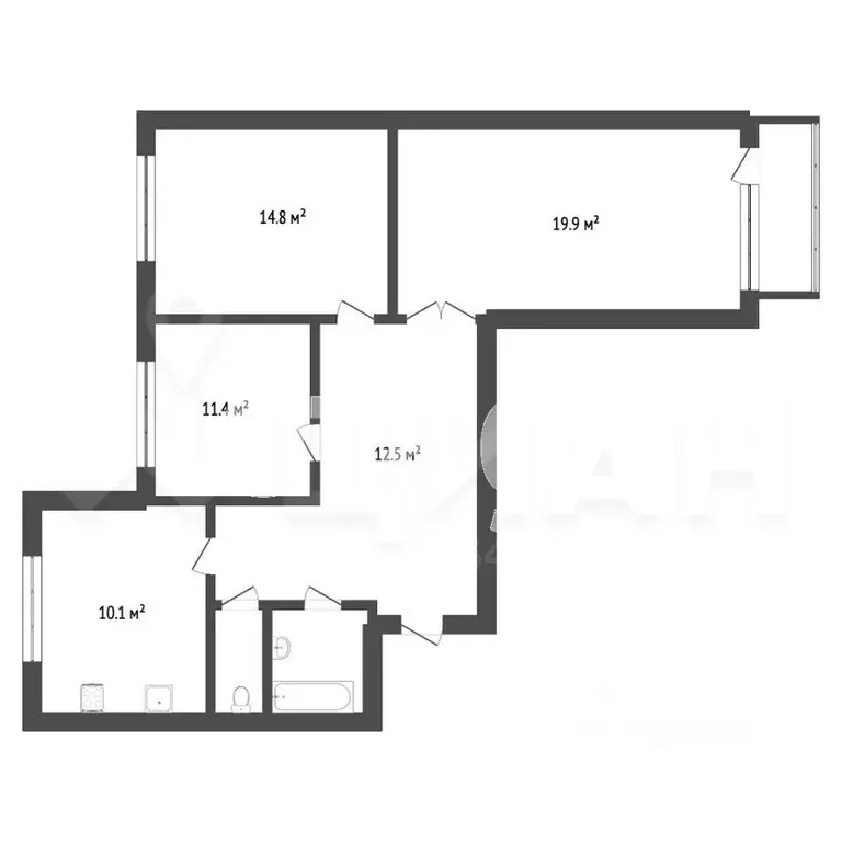 3-к кв. Москва ул. Саморы Машела, 8к3 (79.0 м) - Фото 2
