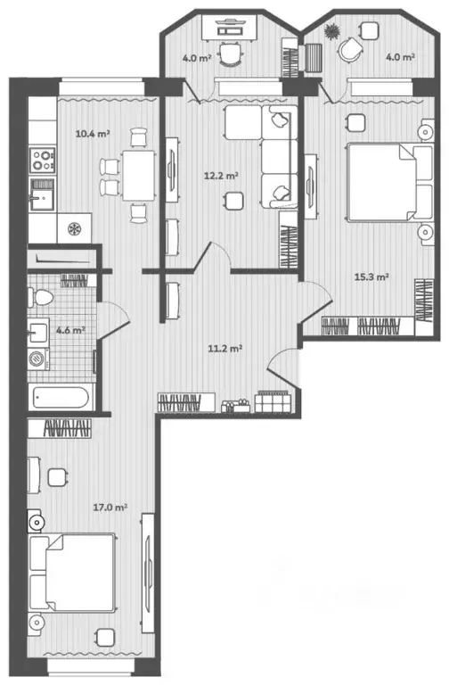 3-к кв. Приморский край, Надеждинский район, пос. Тавричанка  (74.7 м) - Фото 2