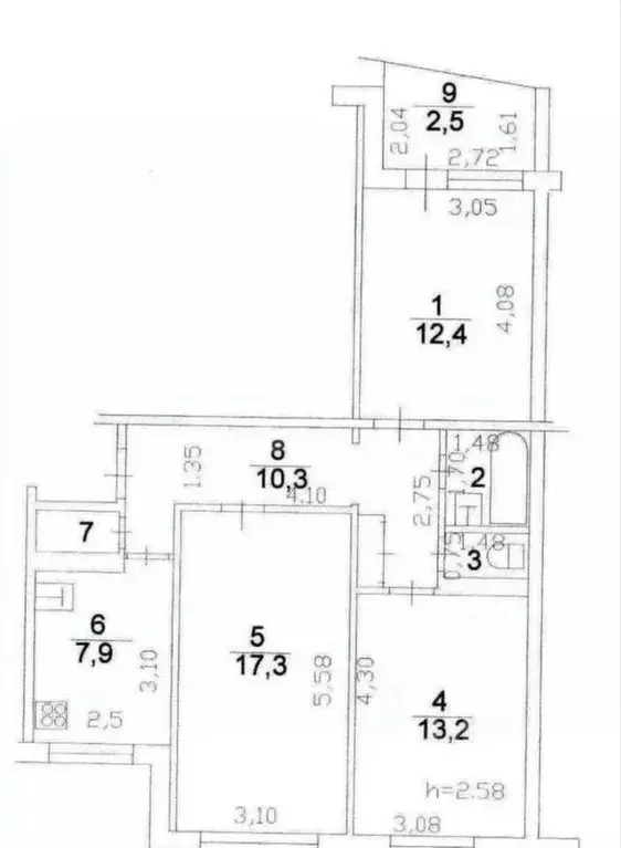 3-к кв. Татарстан, Казань ул. Фатыха Амирхана, 8А (67.0 м) - Фото 1