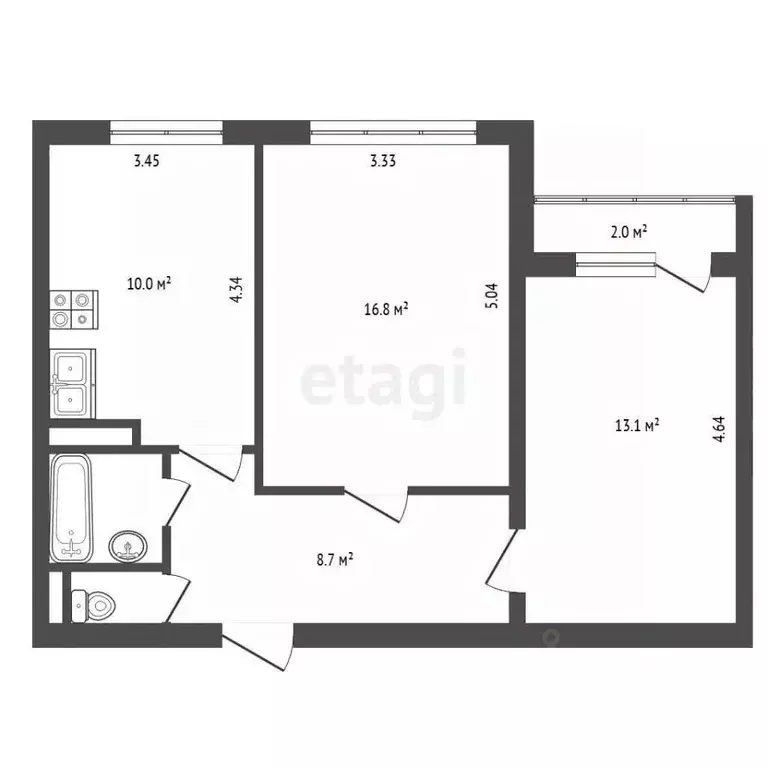 2-к кв. Санкт-Петербург Комендантский просп., 35К1 (52.0 м) - Фото 2