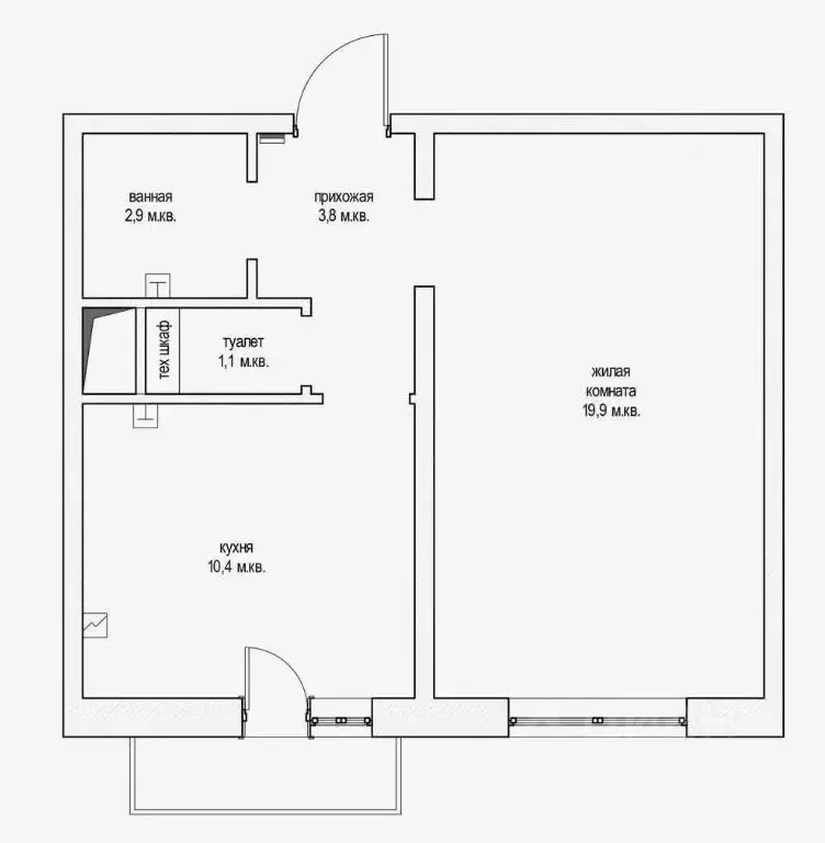 1-к кв. Москва Талдомская ул., 17К3 (38.4 м) - Фото 2