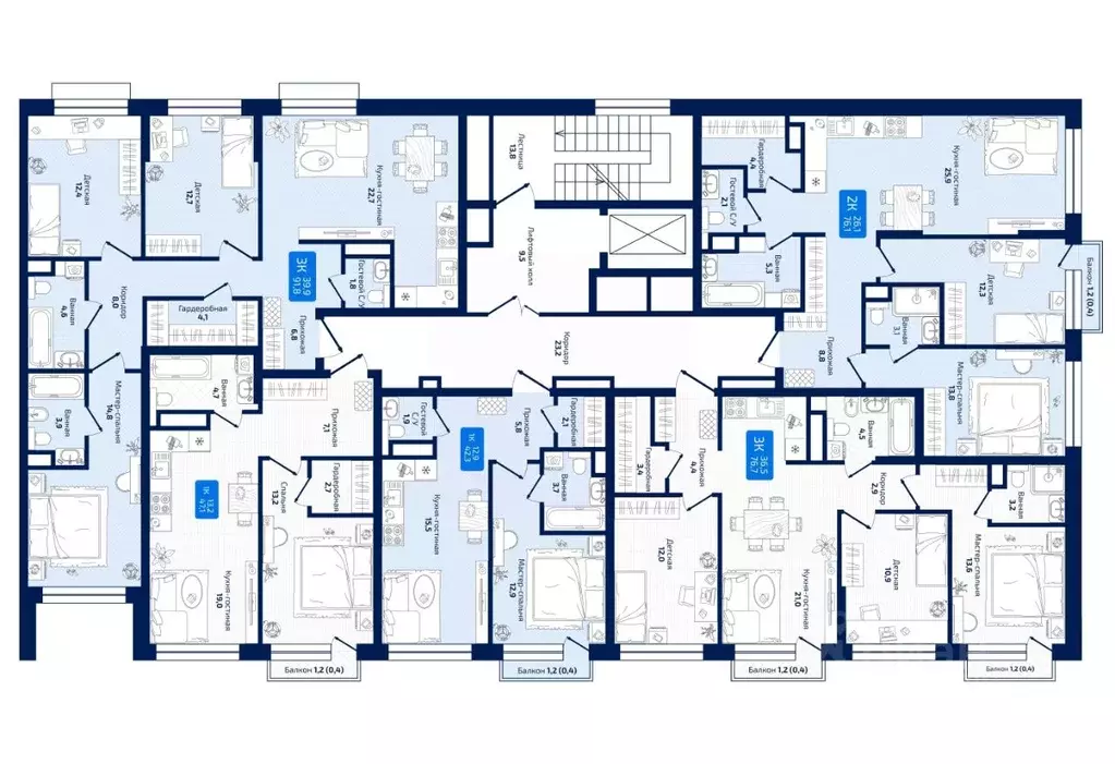 1-к кв. Самарская область, Самара ул. 8-я Радиальная, 31 (47.1 м) - Фото 2