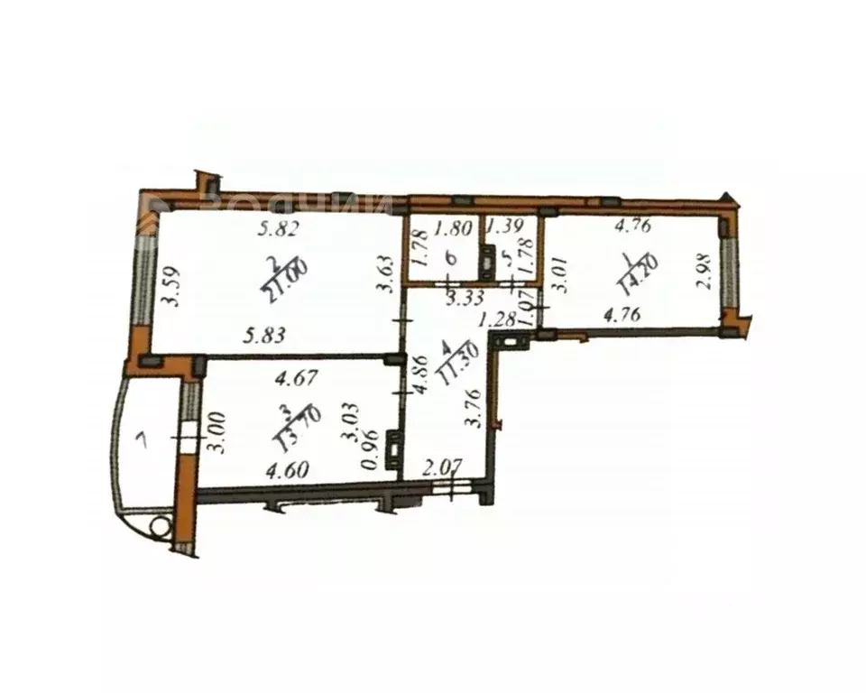 2-к кв. Чувашия, Чебоксары Ярмарочная ул., 15 (65.6 м) - Фото 2