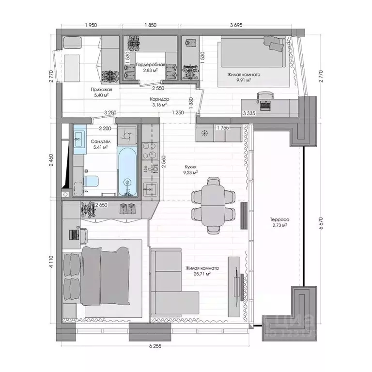 3-к кв. Приморский край, Владивосток ул. Нейбута (65.5 м) - Фото 1