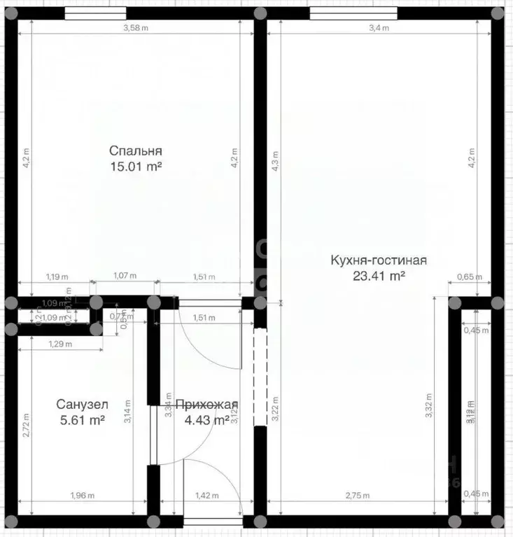 1-к кв. Кабардино-Балкария, Нальчик ул. Героя России Т.М. Тамазова, 5 ... - Фото 1