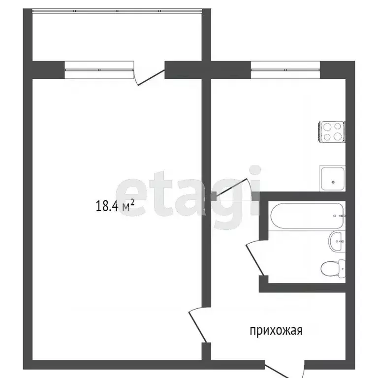 1-к кв. Тверская область, Тверь ул. 15 лет Октября, 43 (33.0 м) - Фото 1