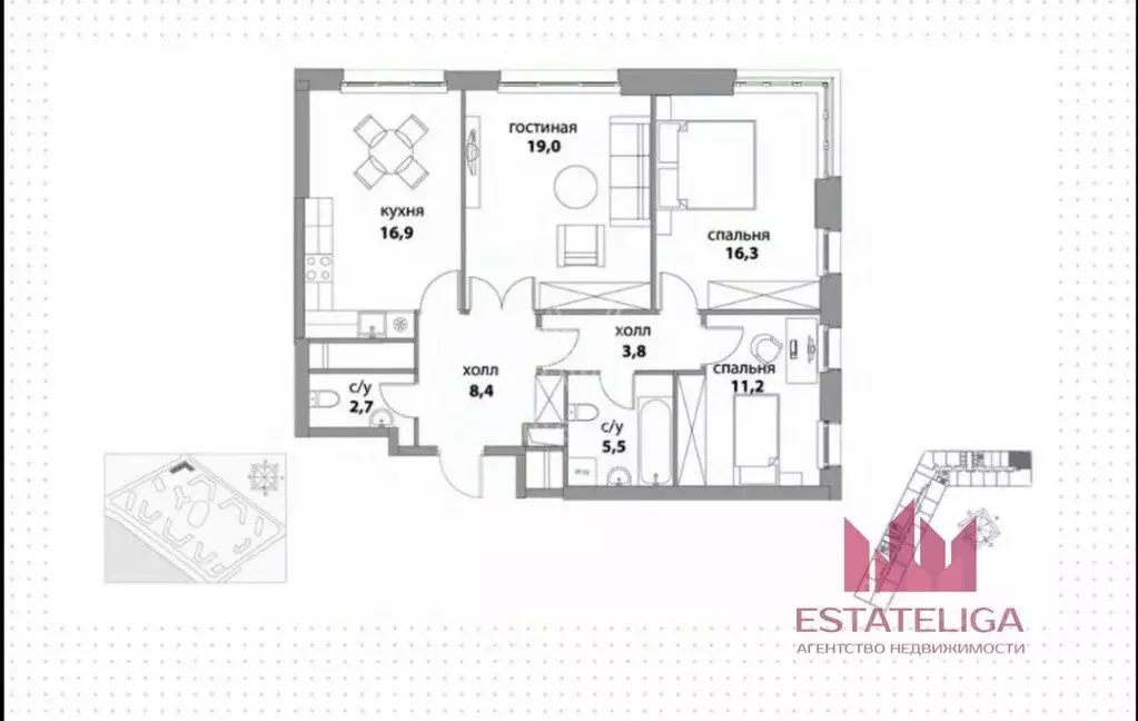 3-к кв. Москва Шелепихинская наб., 34к5 (84.0 м) - Фото 2