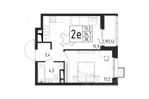 1-к кв. Московская область, Химки Клязьма-Старбеево мкр, Международный ... - Фото 1