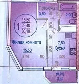 1-к кв. Краснодарский край, Горячий Ключ ул. Ярославского, 132Ск2 ... - Фото 2