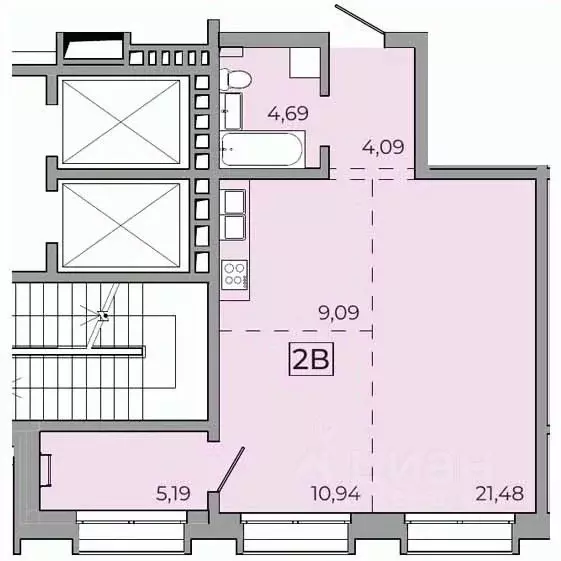 2-к кв. Иркутская область, Иркутск Байкальская ул., 89 (55.5 м) - Фото 0