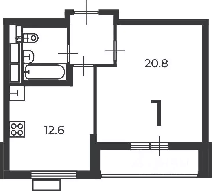 1-к кв. Москва Люблинская ул., 52к1 (43.0 м) - Фото 1