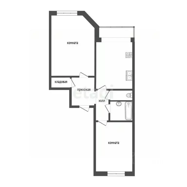 2-к кв. Московская область, Одинцово ул. Чистяковой, 12 (61.4 м) - Фото 2