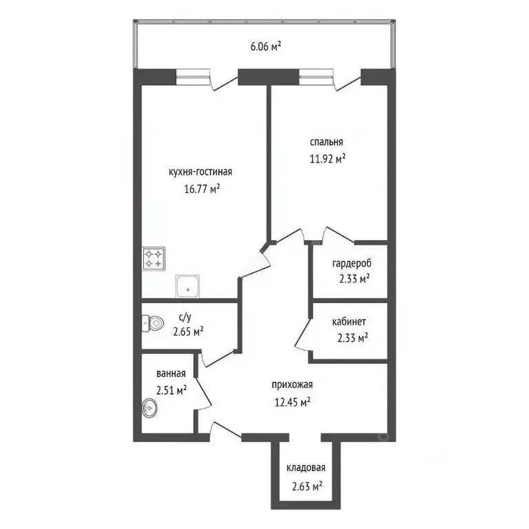 2-к кв. Красноярский край, Красноярск Северный мкр, пер. ... - Фото 2