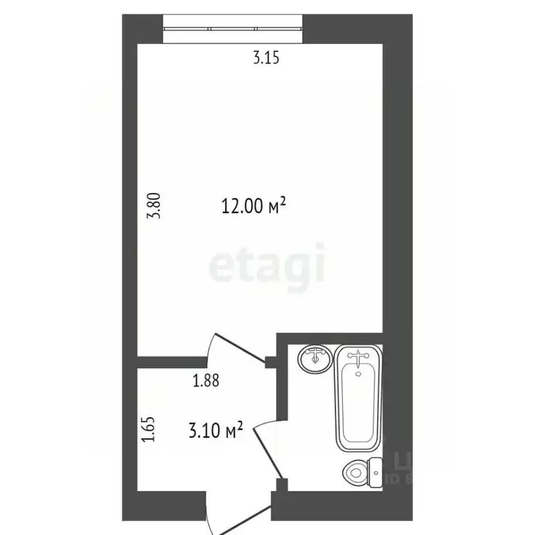 1-к кв. Ивановская область, Иваново 14-й проезд, 10к3 (17.0 м) - Фото 1