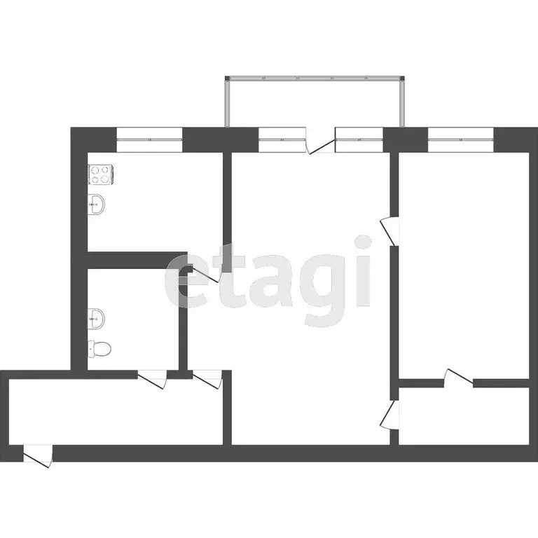 2-комнатная квартира: Томск, улица Елизаровых, 23 (46 м) - Фото 1