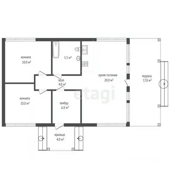 Дом в Вологодская область, пос. Сосновка ул. Емская, 9А (85 м) - Фото 1