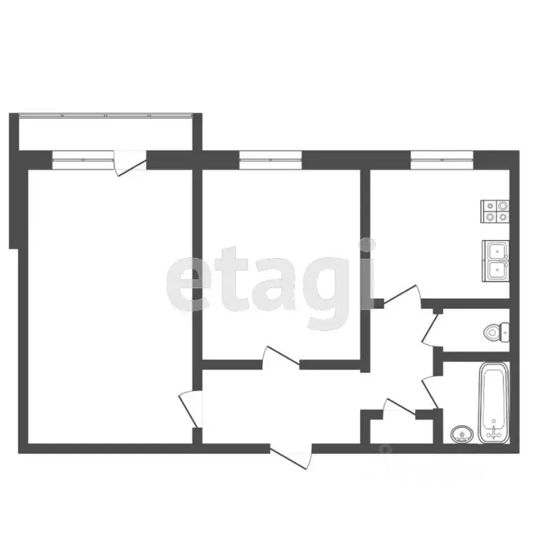 2-к кв. Тюменская область, Тюменский муниципальный округ, с. Онохино ... - Фото 2