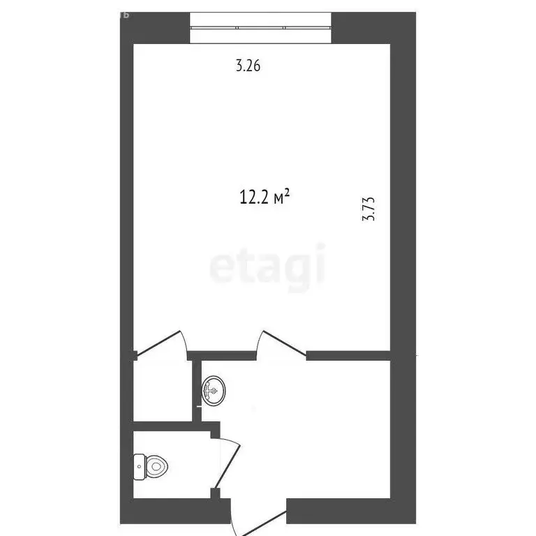 Квартира-студия: Тюмень, Станционная улица, 14А (18 м) - Фото 0