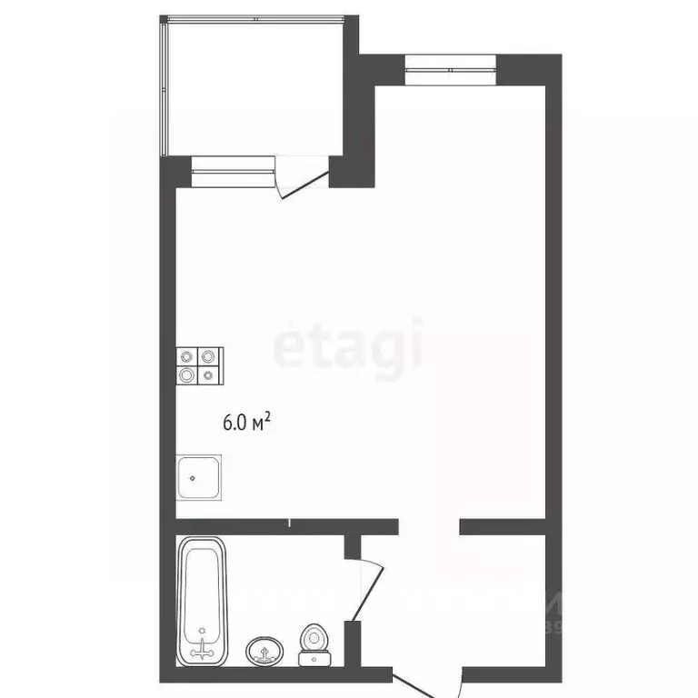 Студия Тюменская область, Тюмень ул. Червишевский Тракт, 47к3 (25.0 м) - Фото 1