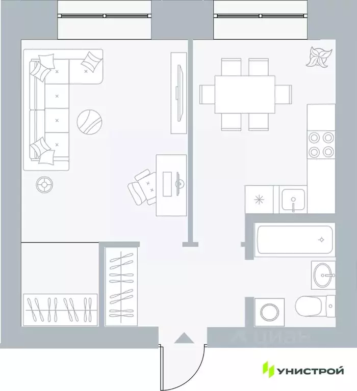 1-к кв. Пермский край, Пермь Рионская ул., 4А (38.18 м) - Фото 1
