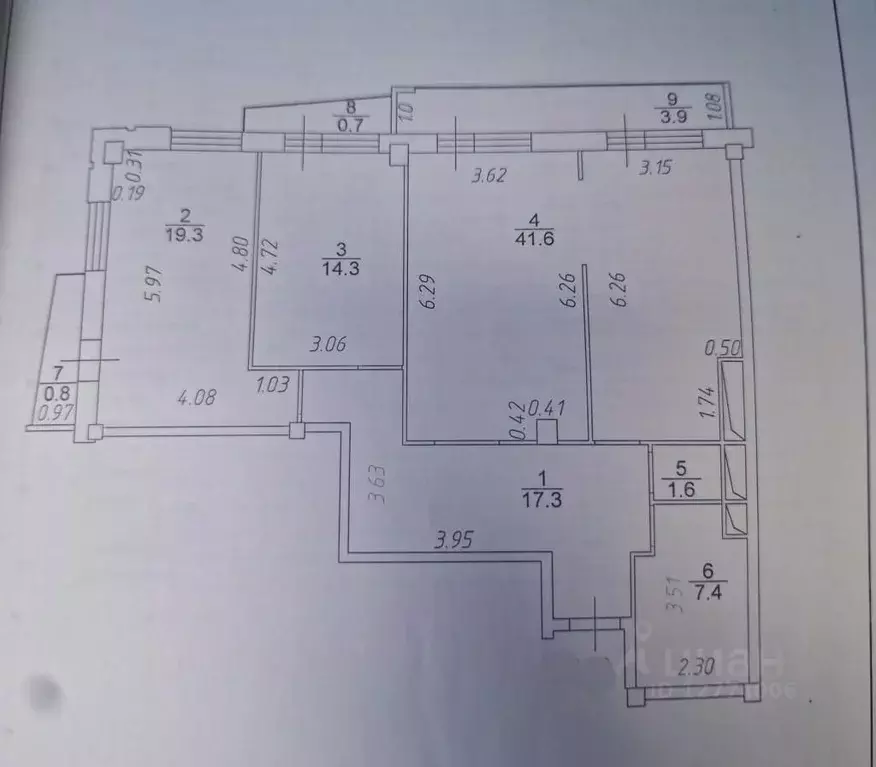 3-к кв. Татарстан, Набережные Челны просп. Раиса Беляева, 9 (106.0 м) - Фото 2