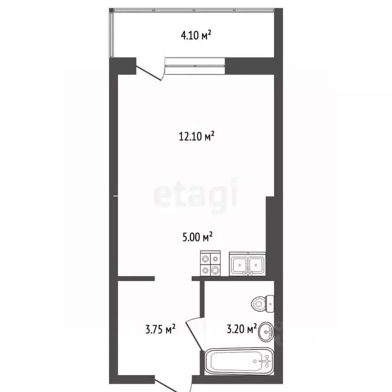 Студия Калининградская область, Калининград Батальная ул., 100 (25.6 ... - Фото 1
