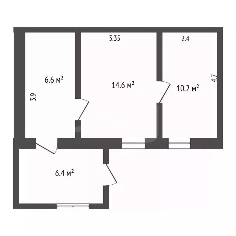 2-к кв. Крым, Симферополь ул. Курцовская (37.8 м) - Фото 2
