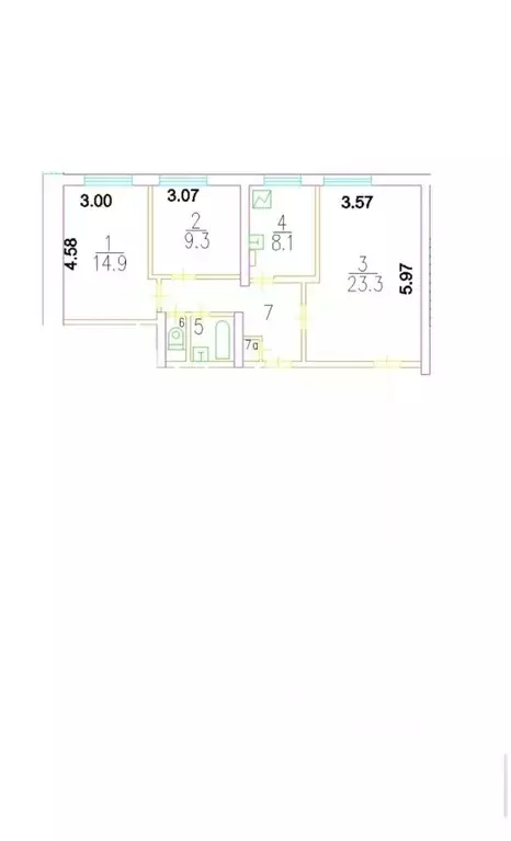 3-к кв. Москва Онежская ул., 18К3 (66.0 м) - Фото 2