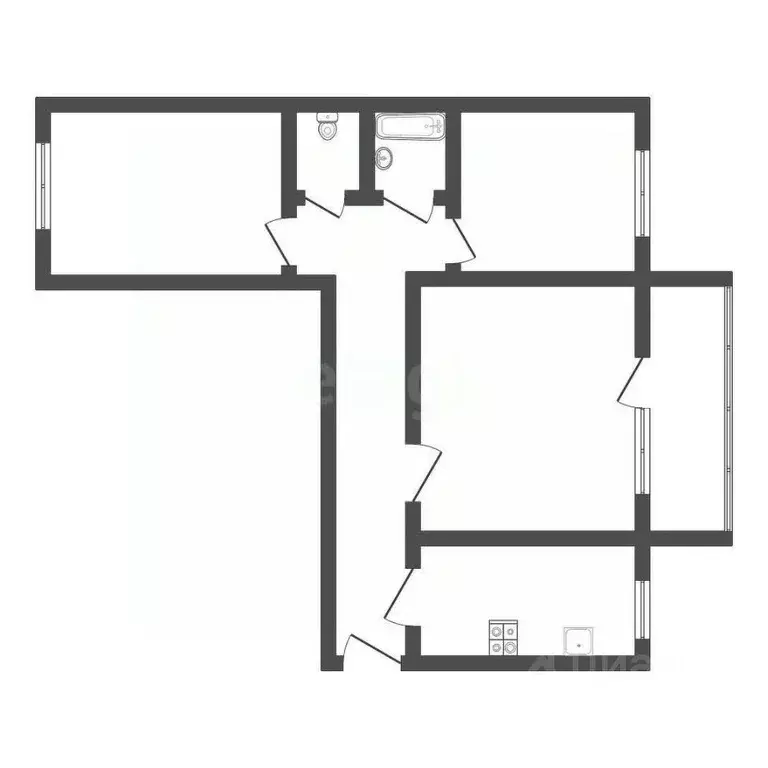 3-к кв. Тульская область, Тула Староникитская ул., 105 (61.1 м) - Фото 1