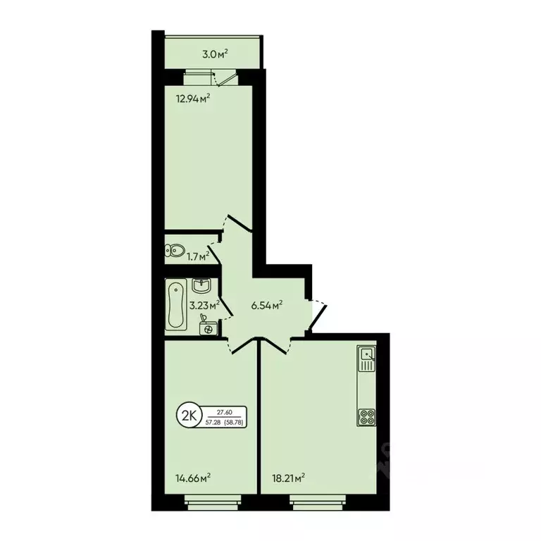 2-к кв. Ярославская область, Ярославский муниципальный округ, д. ... - Фото 1