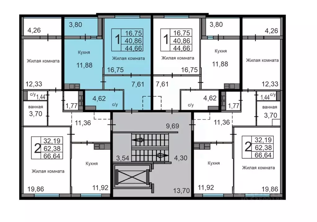 1-к кв. Калужская область, Калуга ул. Минская, 2 (44.66 м) - Фото 1