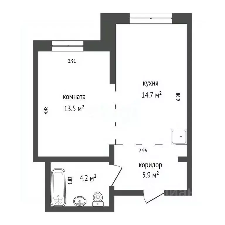1-к кв. Иркутская область, Иркутск Култукская ул., 16 (38.0 м) - Фото 2