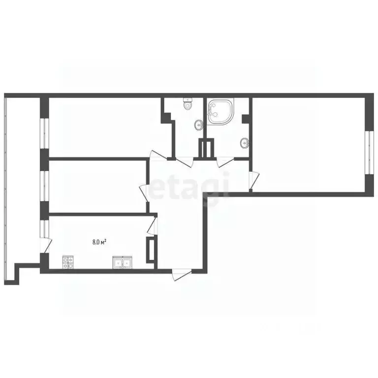 3-к кв. Омская область, Омск ул. 1-ой Красной Звезды, 81 (79.0 м) - Фото 1